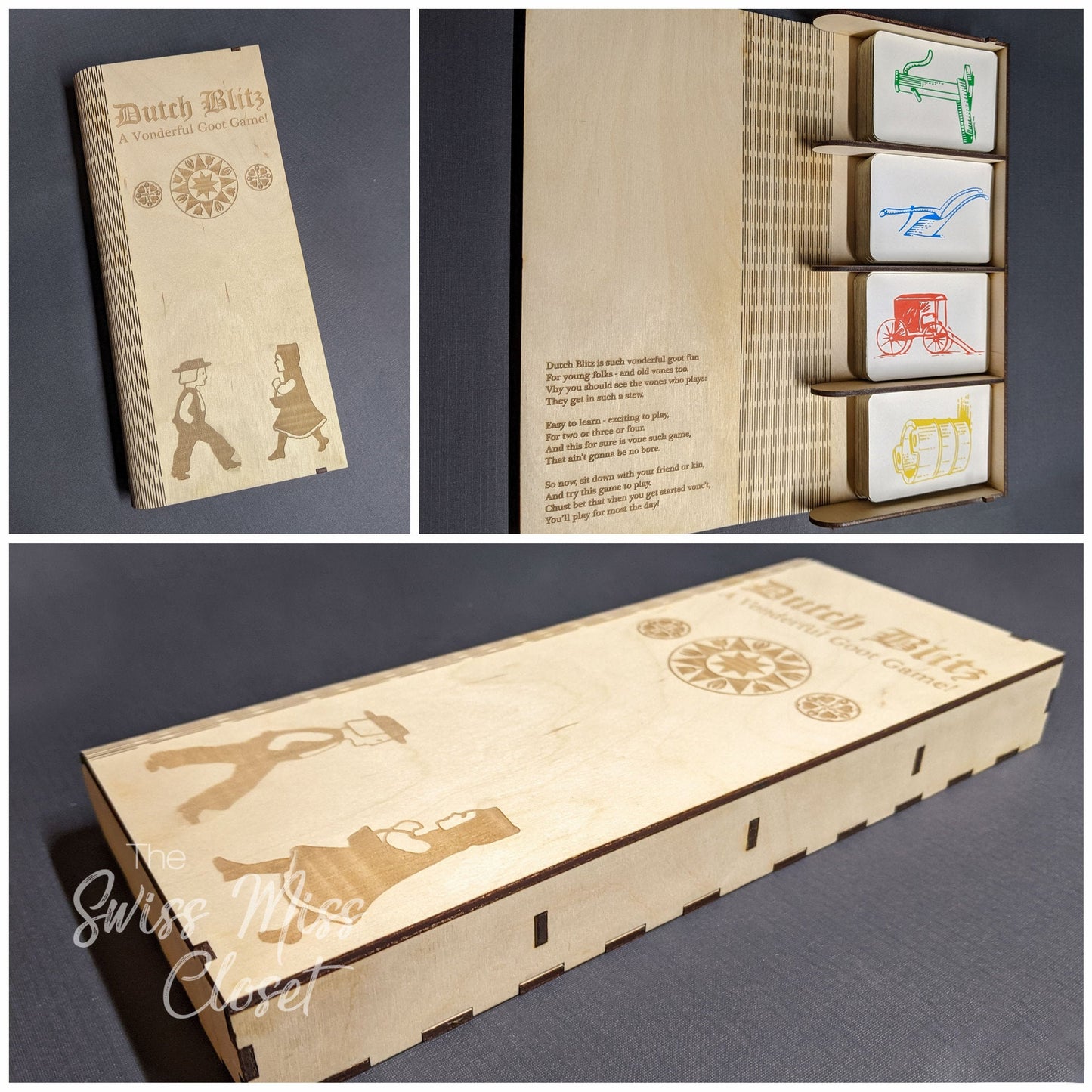 Wooden Book for Dutch Blitz Card Game Custom Made