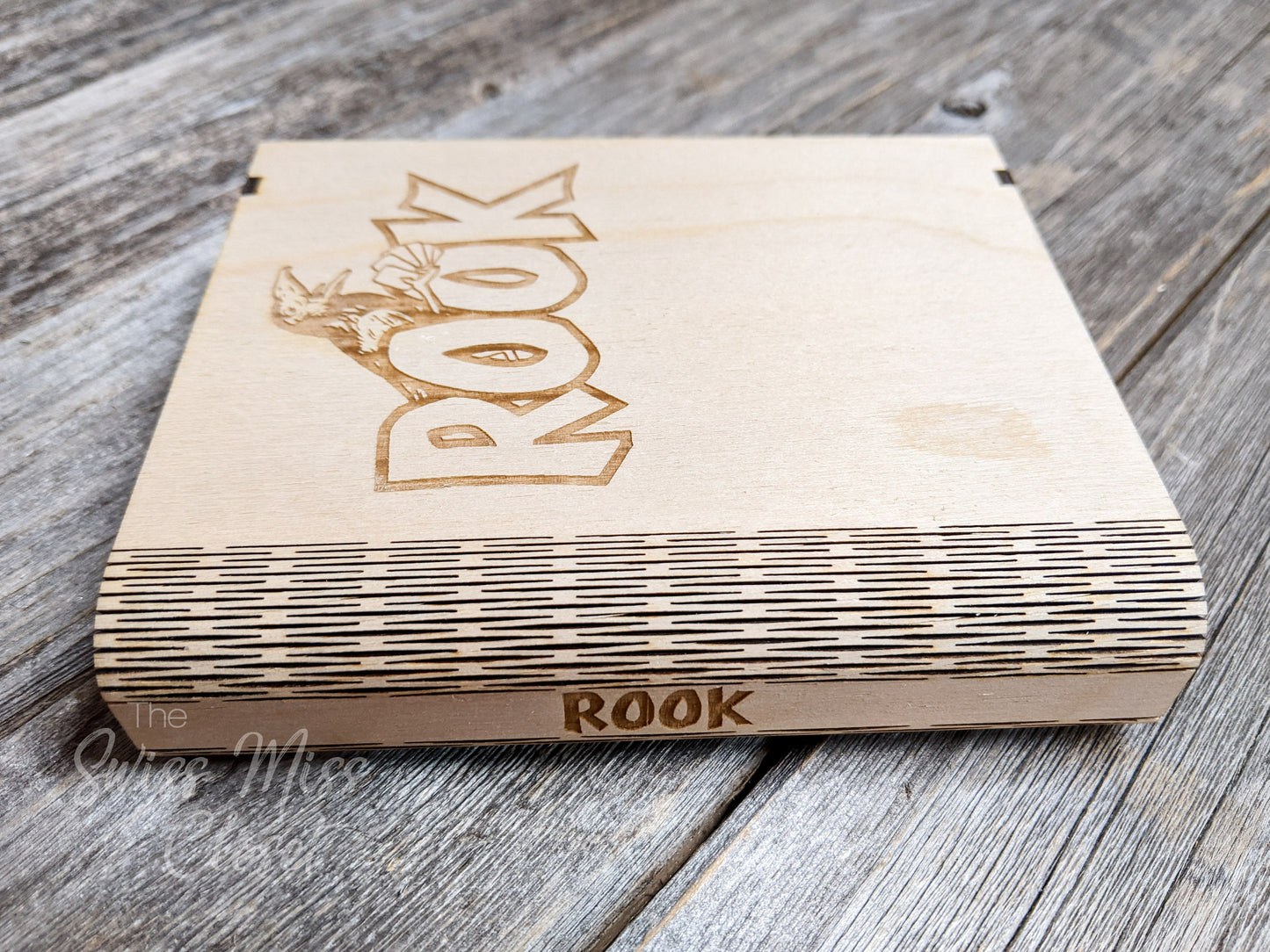 Wooden Book for ROOK Card Game Custom Made Game Storage Box