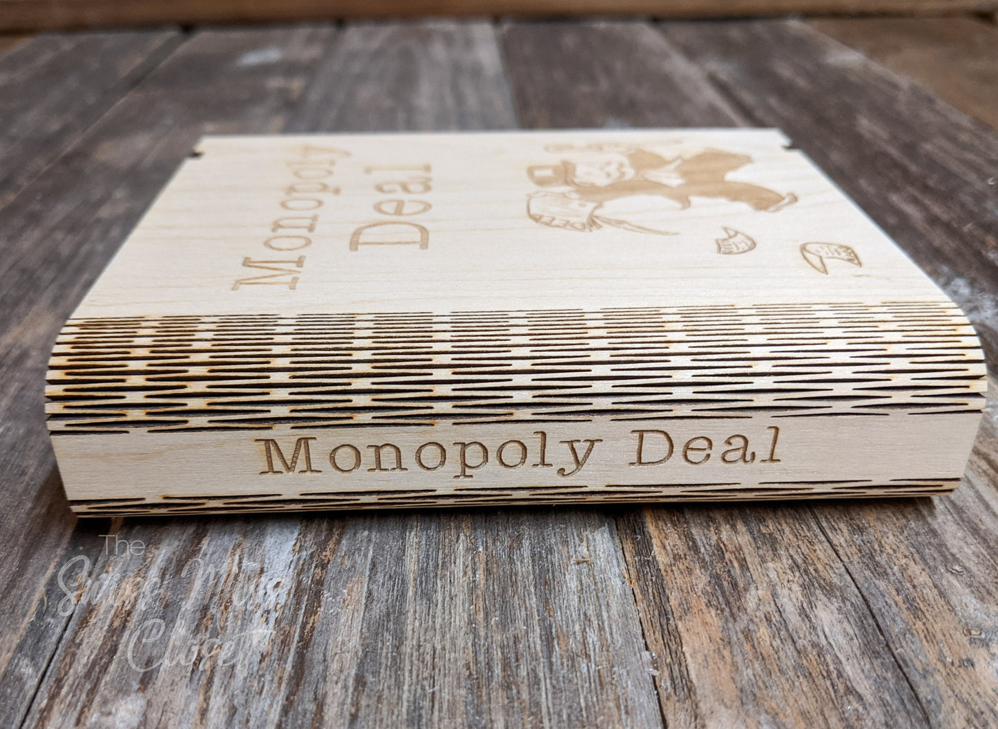 Wooden Book for Monopoly Deal Card Game Custom Made Storage Box