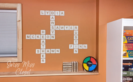 Custom Wood Scrabble Letters Tiles 2.75 inch Game Room Living Wall Art Decor Names
