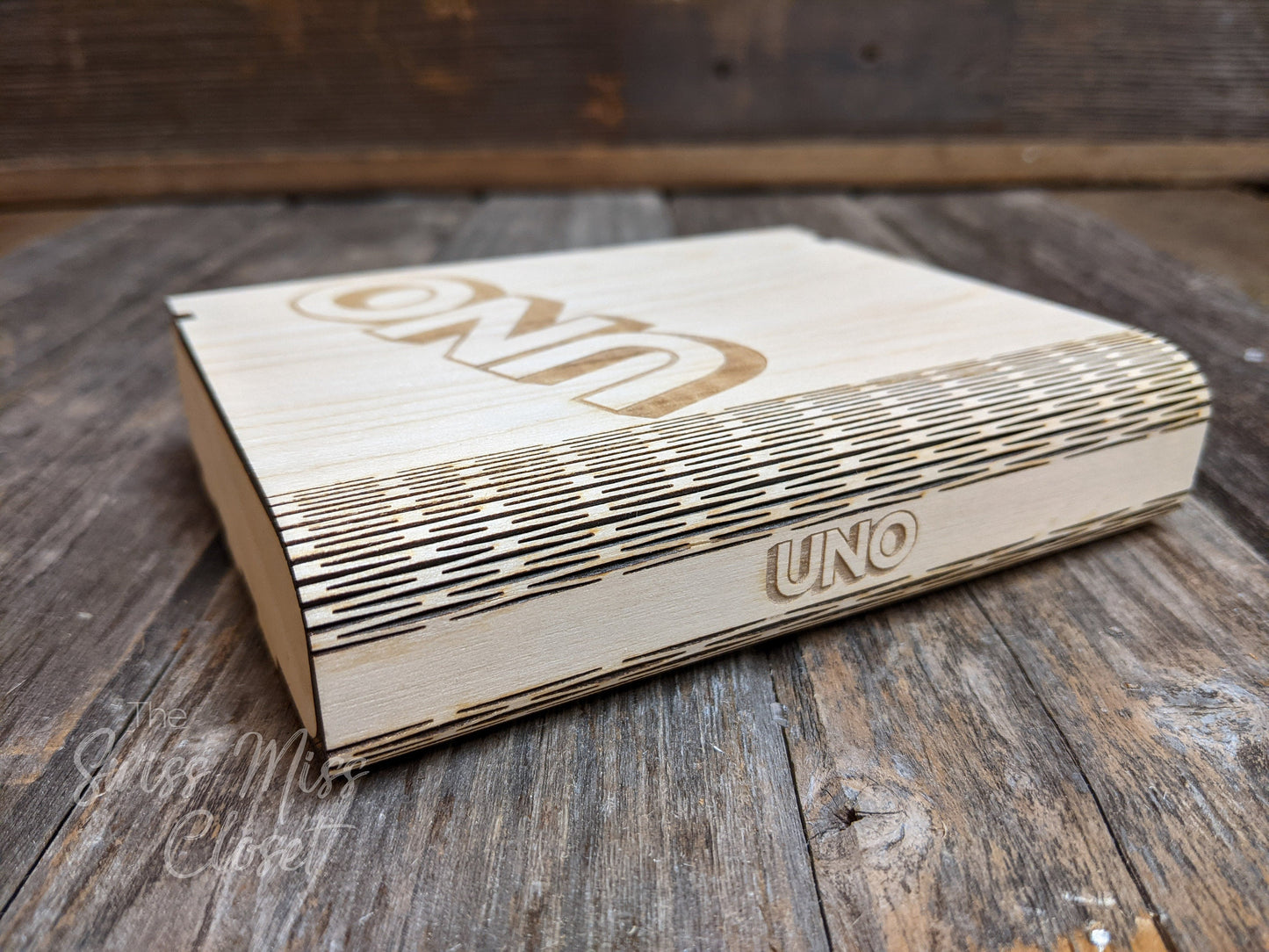 Wooden Book for UNO Card Game Custom Made Game Storage Box