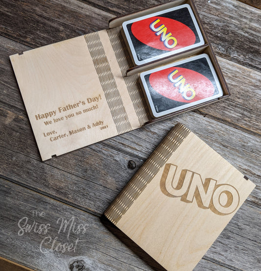 Wooden Book for UNO Card Game Custom Made Game Storage Box